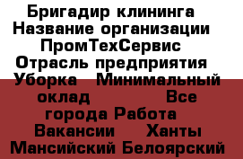 Бригадир клининга › Название организации ­ ПромТехСервис › Отрасль предприятия ­ Уборка › Минимальный оклад ­ 30 000 - Все города Работа » Вакансии   . Ханты-Мансийский,Белоярский г.